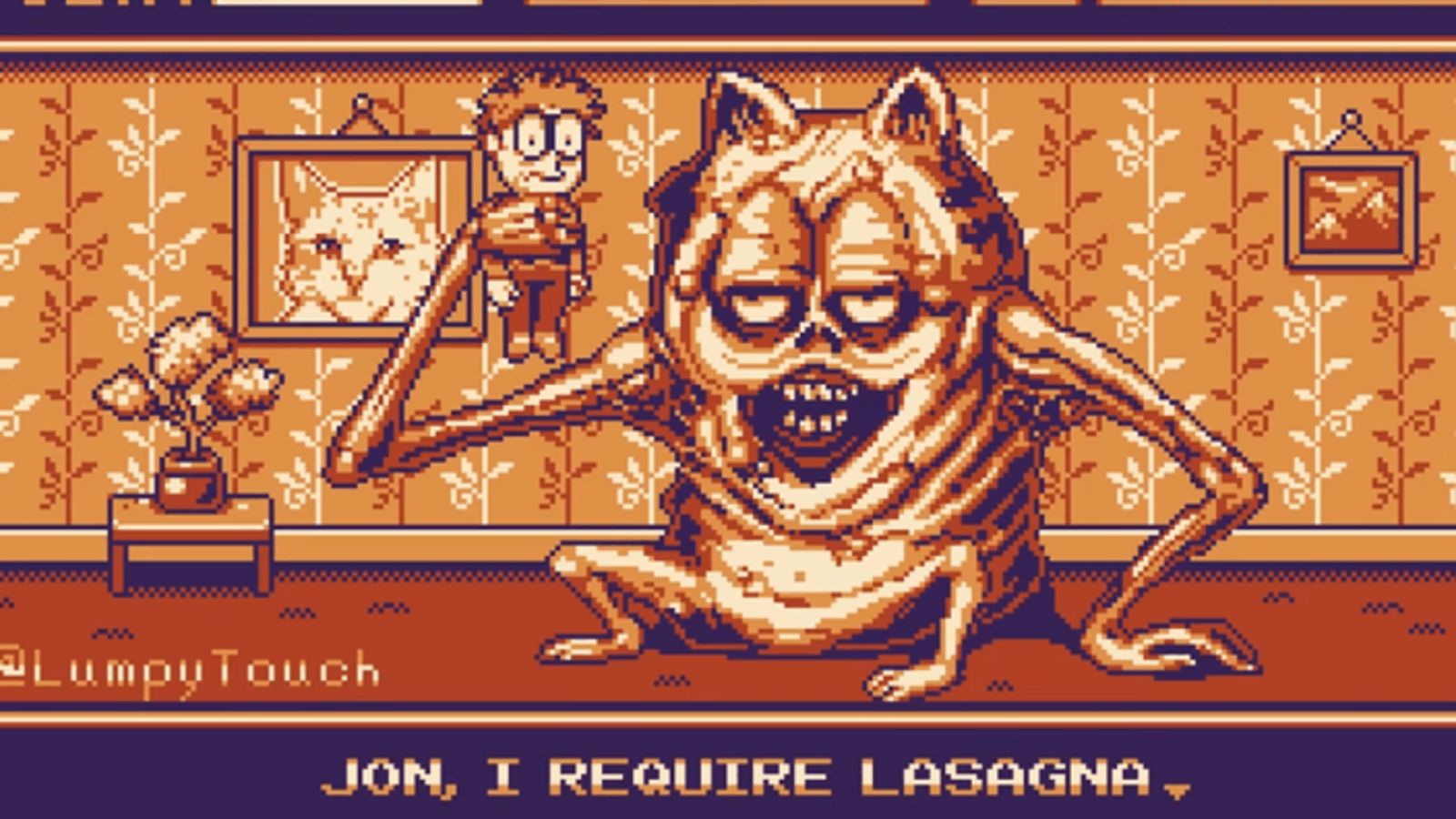 Garfield, Only He's A Nightmarish Monster Starring In A Game Boy Game