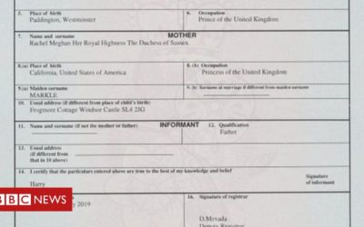Five things we spotted on Archie’s birth certificate