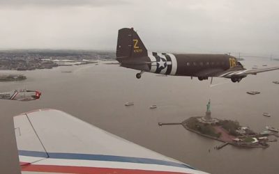 Geico Skytypers air team pays tribute to armed forces ahead of Memorial Day with Statue of Liberty flyby