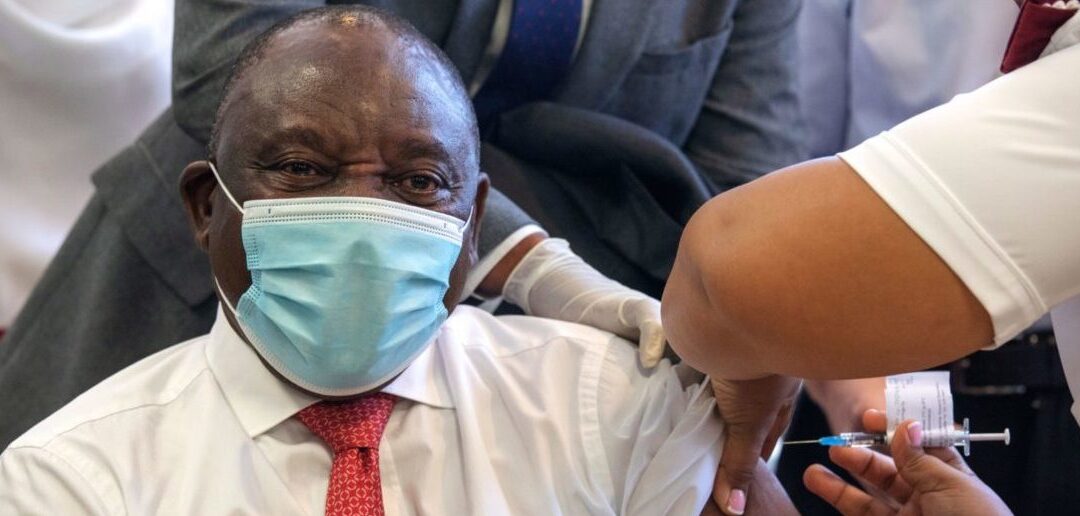 FACT CHECK: Does This Photo Show The South African President Getting Vaccinated For COVID-19 With The Cap On The Needle?