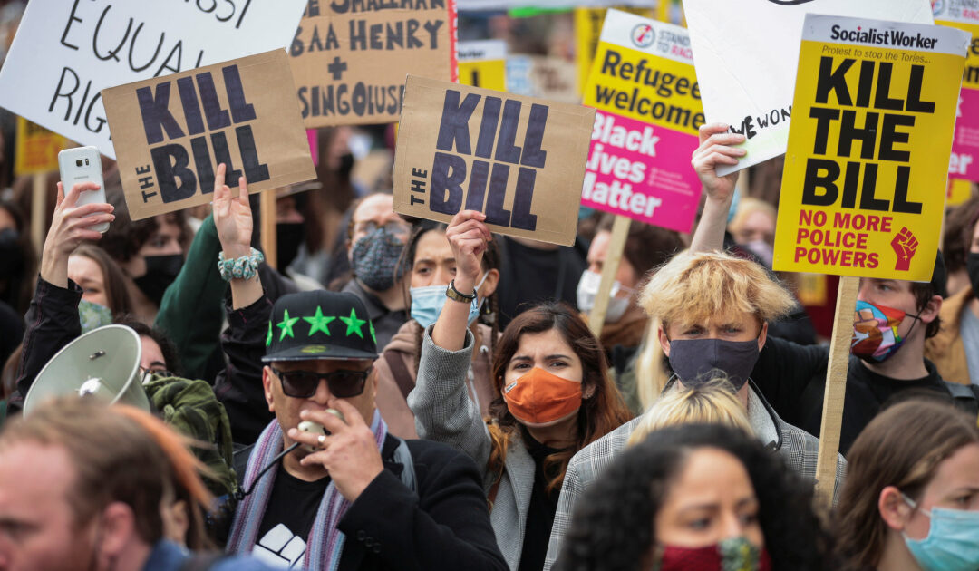‘Kill the bill’: Hundreds in UK protest against new crime law