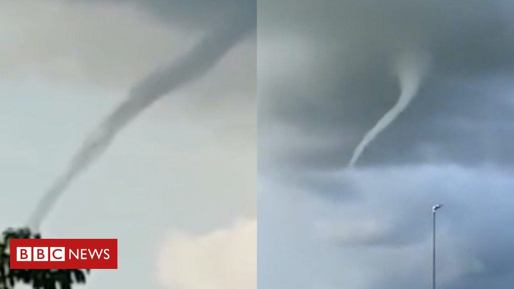 Bristol 'tornado': Video shows funnel cloud over the city