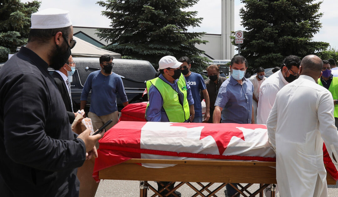 Grief, mourning at funeral for Muslim family killed in Canada