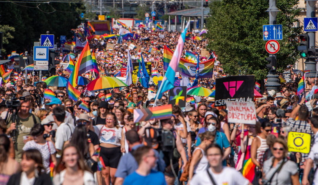 Thousands defy Orban with festive Pride parade backing gay rights in Hungary...