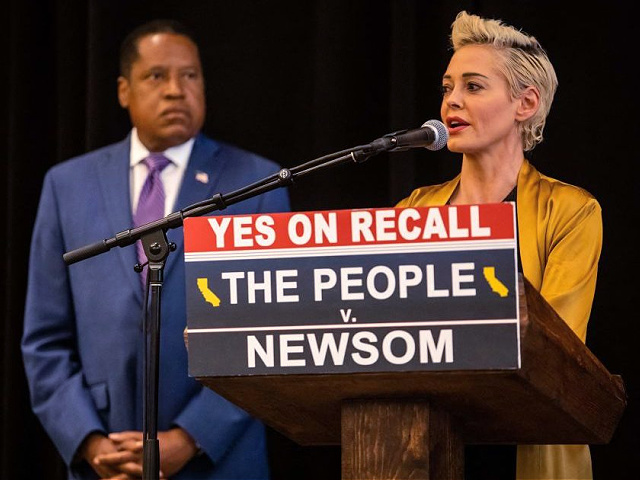 'Put a Stake in the Heart of Evil': Rose McGowan Endorses Larry Elder, Alleges Gavin Newsom's Wife Aided Harvey Weinstein