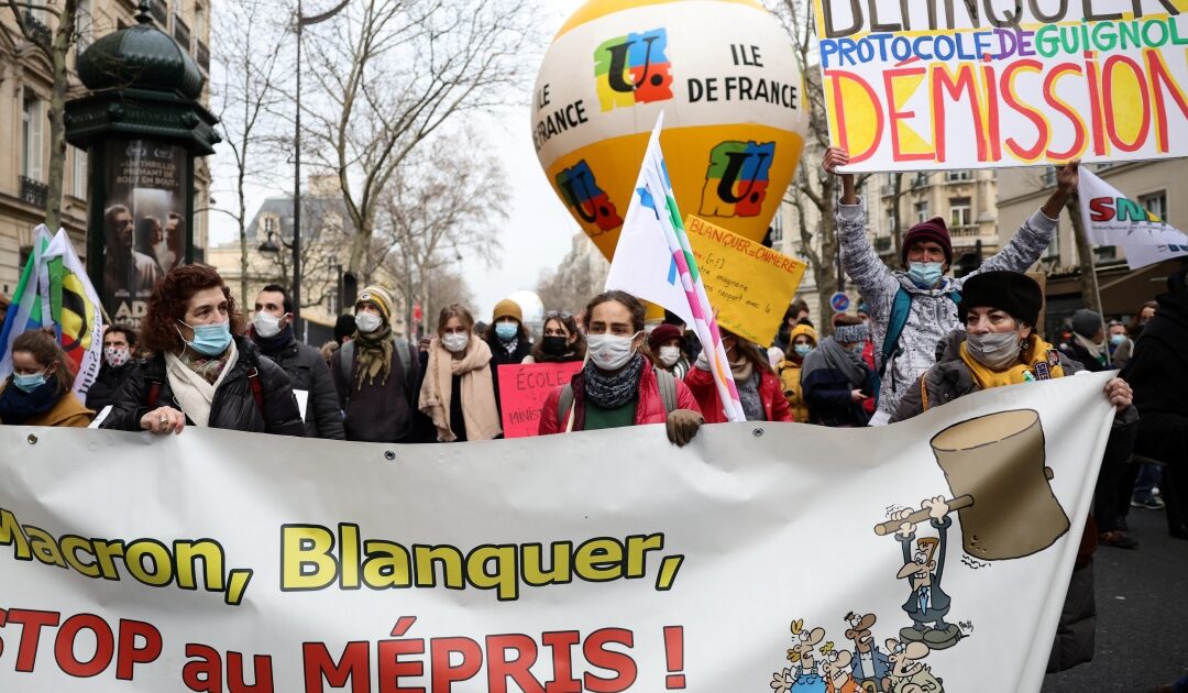 French teachers strike against ‘chaotic’ COVID-19 school strategy