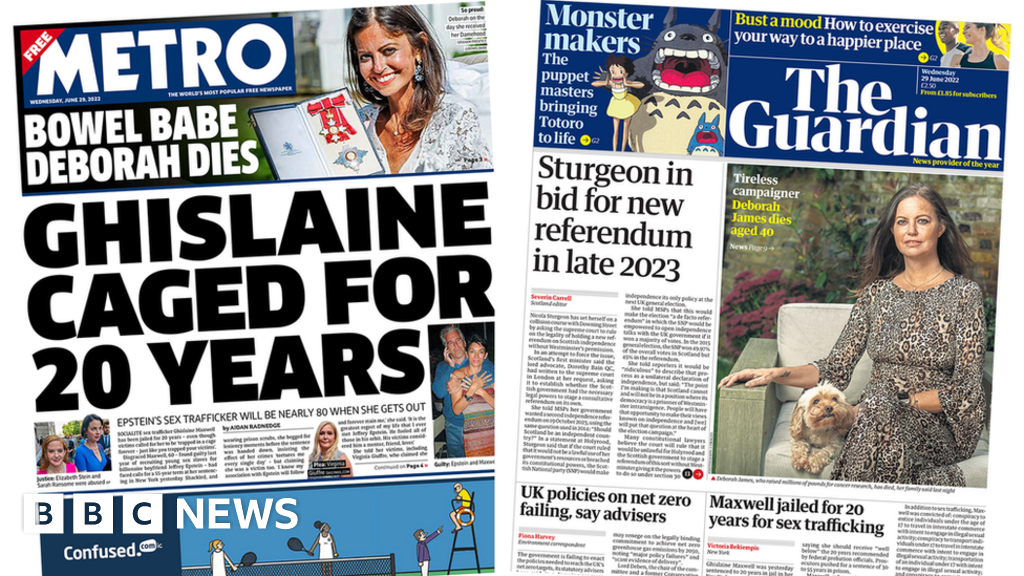 The Papers: 'Ghislaine caged' and 'Sturgeon's referendum bid'