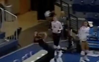 WATCH: Houston Volleyball Player Dives on Table to Save Ball During NCAA Tournament