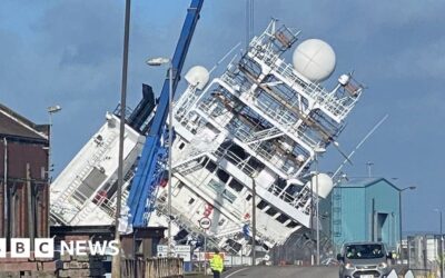 Multiple injuries after ship tips over at Edinburgh dockyard