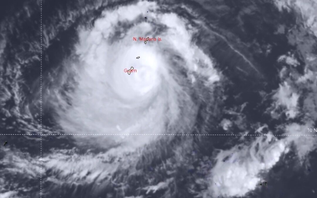 Typhoon Mawar slams Guam with heavy wind and rain