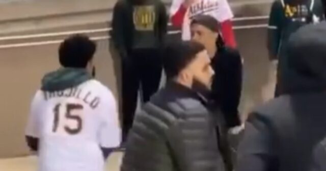 WATCH: Dozens of A's Fight it Out in Wild Melee Outside Stadium