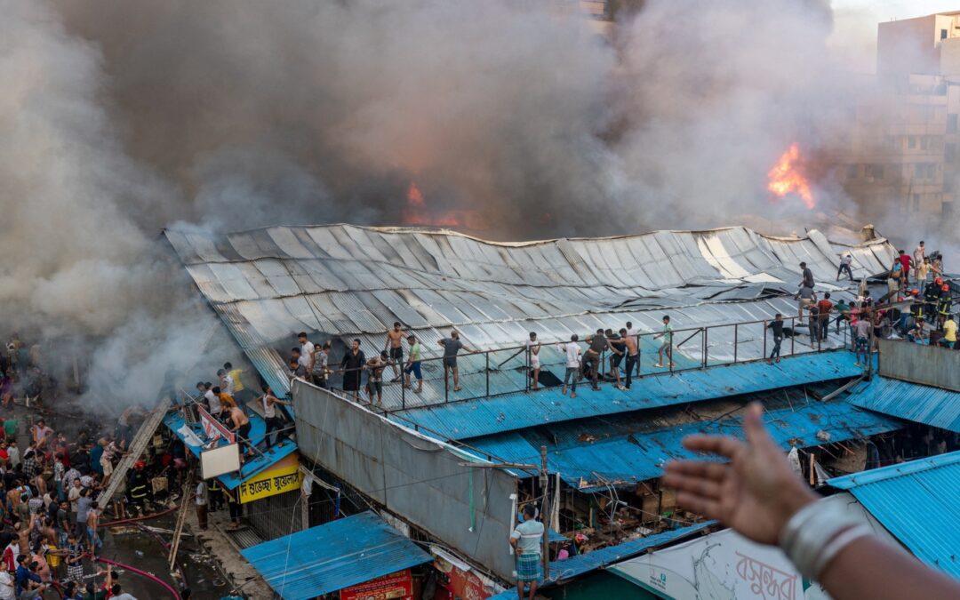 Photos: Hundreds of shops gutted in market fire in Bangladesh
