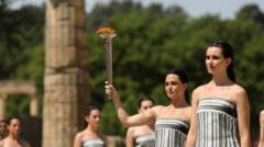Watch: Olympic flame being lit in Greece’s ancient Olympia