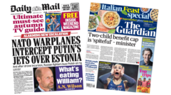 The Papers: ‘Putin’s jets over Estonia’ and two-child benefit cap ‘spiteful’ says MP