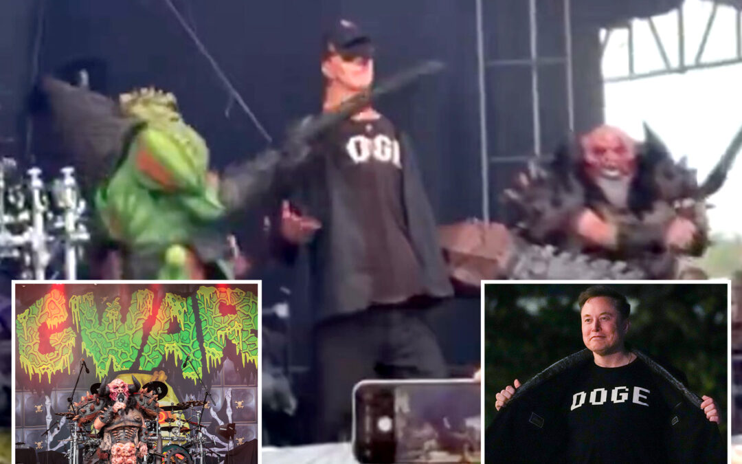 Heavy metal band stage phony beheading of Elon Musk, murder Trump in shocking festival performance
