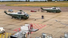 Trump diverted and forced to swap helicopters on way to Stansted