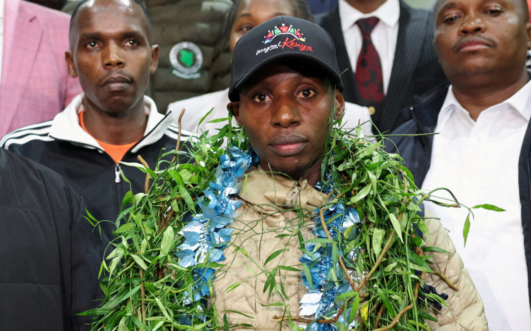 Marathon record breaker Sabastian Sawe returns to hero’s welcome in Kenya