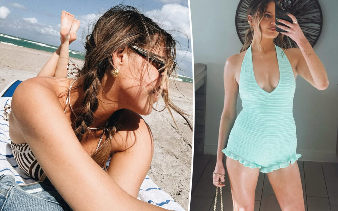 Kelsea Ballerini stuns in striped bikini before hinting at new music collab