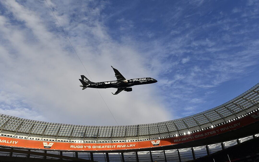 Moment two airplanes nearly hit packed stadium in 'dangerous' pre-game flyover...